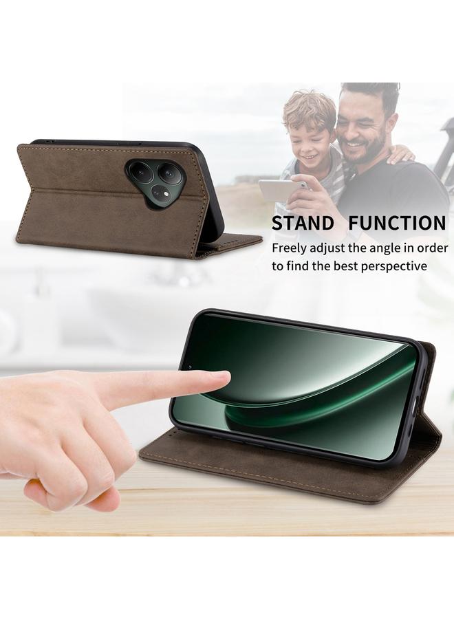 S-TOP Case For Realme GT 6 Global Business Solid Color Magnetic RFID Leather Phone Case - Image 4