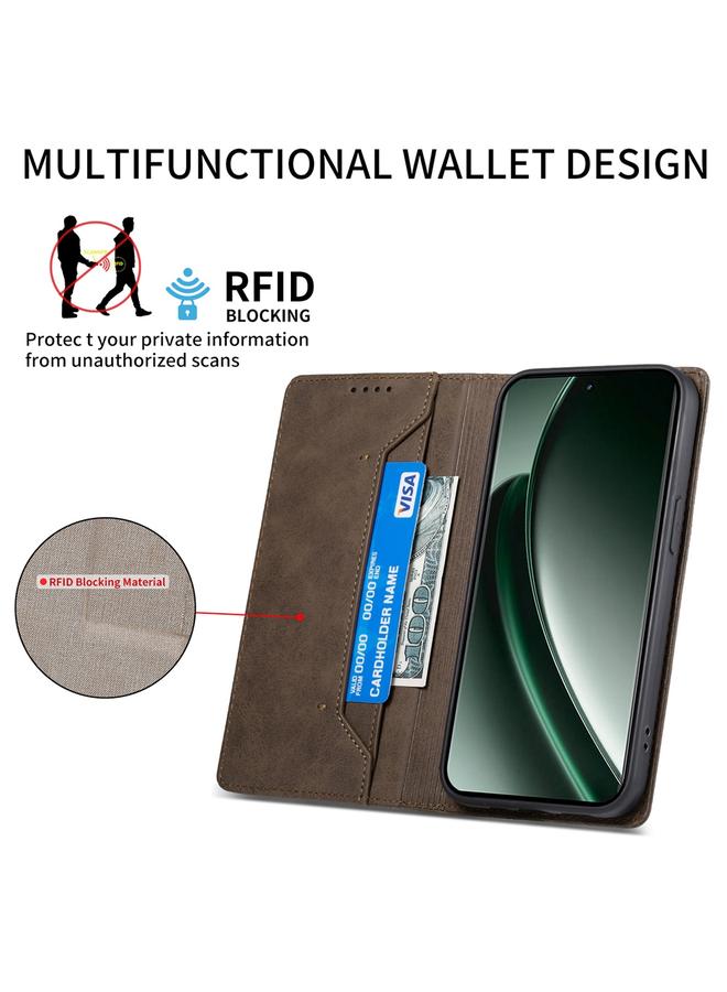 S-TOP Case For Realme GT 6 Global Business Solid Color Magnetic RFID Leather Phone Case - Image 3