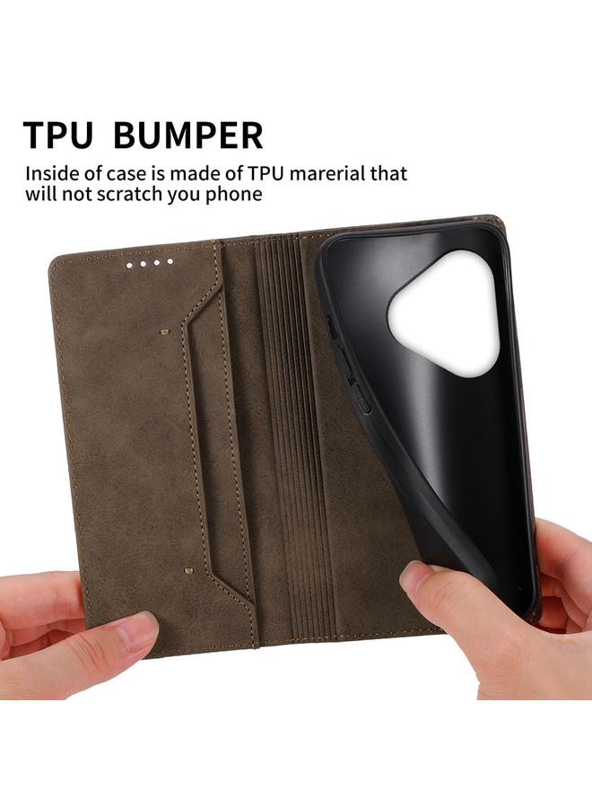 S-TOP Case For Realme GT 6 Global Business Solid Color Magnetic RFID Leather Phone Case - Image 5