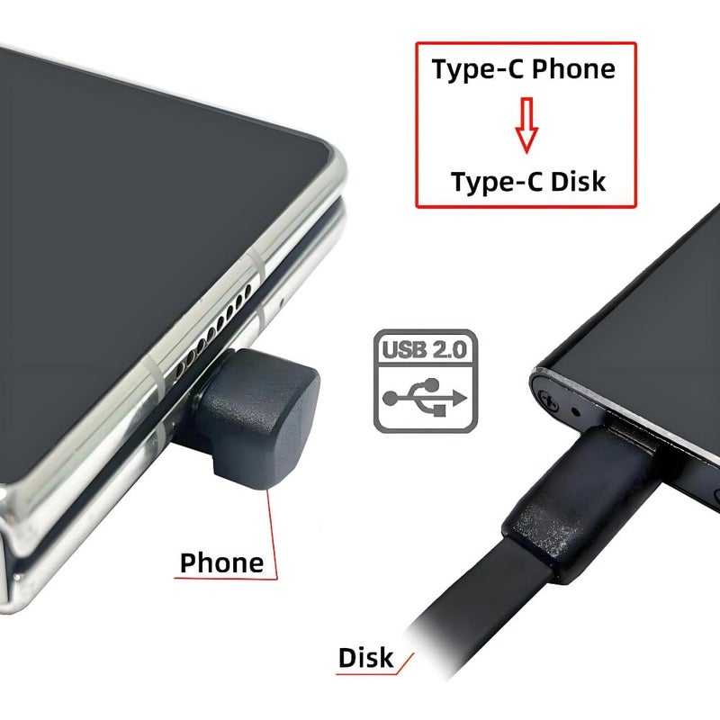 كابل تمديد USB-C مسطح فائق النحافة من نوع C ذكر إلى أنثى، كابل بيانات USB2.0 بقدرة 65 واط، شكل U معكوس بزاوية خلفية، شحن سريع لأجهزة الكمبيوتر المحمول والتابلت والهاتف - Image 5