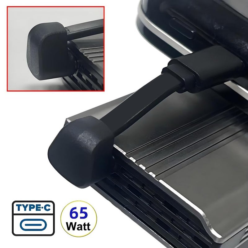 كابل تمديد USB-C مسطح فائق النحافة من نوع C ذكر إلى أنثى، كابل بيانات USB2.0 بقدرة 65 واط، شكل U معكوس بزاوية خلفية، شحن سريع لأجهزة الكمبيوتر المحمول والتابلت والهاتف - Image 4