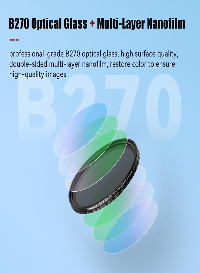 7artisans True Color VND Adjustable Neutral Density Filter 2-5 Levels/6-9 Levels Adjustable VND67mm/72mm/77mm/82mm Neutral Density Polarized Filter for Camera Lens Movie Video Filter Portrait - Image 5