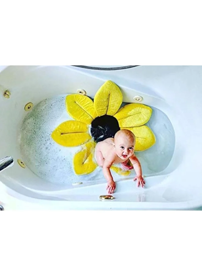 Bumble & Bird Blooming Flower Baby Bath Mat, Infant Bath Flower Sink, Diameter 70Cm - Yellow