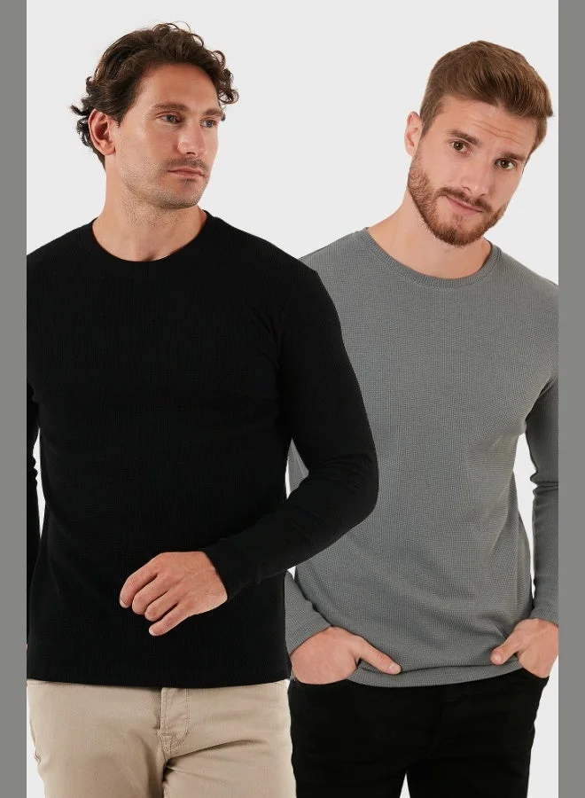 Buratti Buratti Cotton Crew Neck Slim Fit Basic Sweat Men's SWEAT 5905073S2