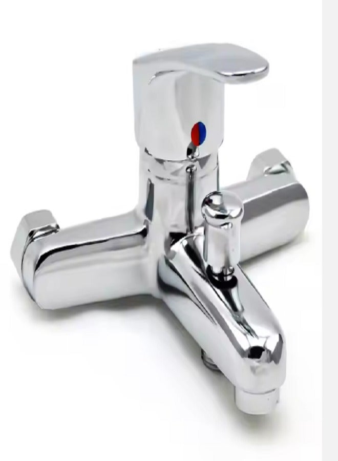 Single-Handle Wall-Mounted Shower Faucet Cold Hot Water Mixer for Bathroom Bathtub Zinc Alloy Construction Ceramic Valve Core  - Image 1