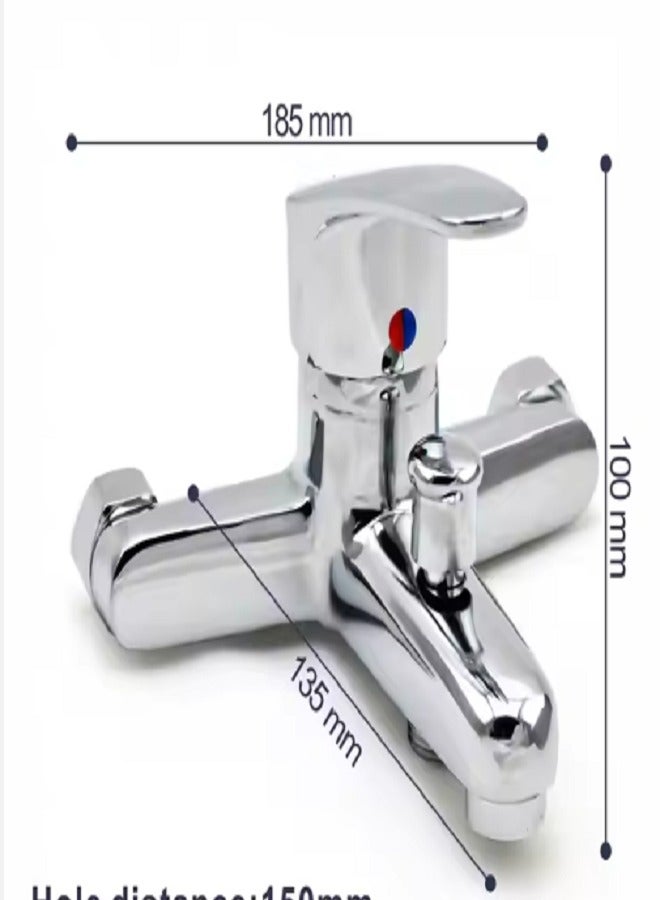 Single-Handle Wall-Mounted Shower Faucet Cold Hot Water Mixer for Bathroom Bathtub Zinc Alloy Construction Ceramic Valve Core  - Image 3