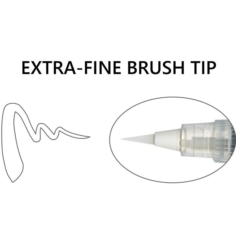 Kuretake Zig Fude Brush Pen, Fine tip marker, White Ink Refillable, for Calligraphy, Manga, Drawing, Professional, Artist, Made in Japan - Image 2