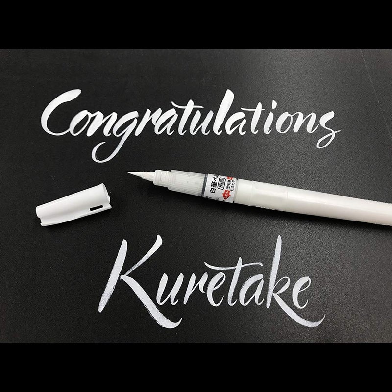 Kuretake Zig Fude Brush Pen, Fine tip marker, White Ink Refillable, for Calligraphy, Manga, Drawing, Professional, Artist, Made in Japan - Image 3