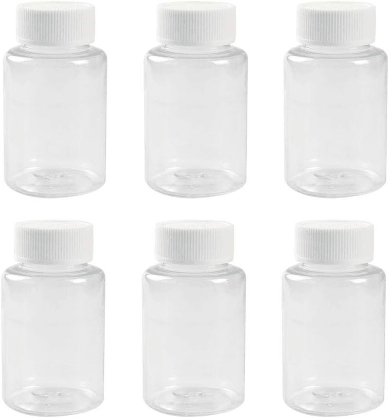 12PCS 100ml/3.4oz Clear Empty Plastic Pill Bottles Capsule Box with White Screw Cap Portable Solid Powder Case Pill Tablet Holder Storage Container for Liquid Medicine Chemical Dispense