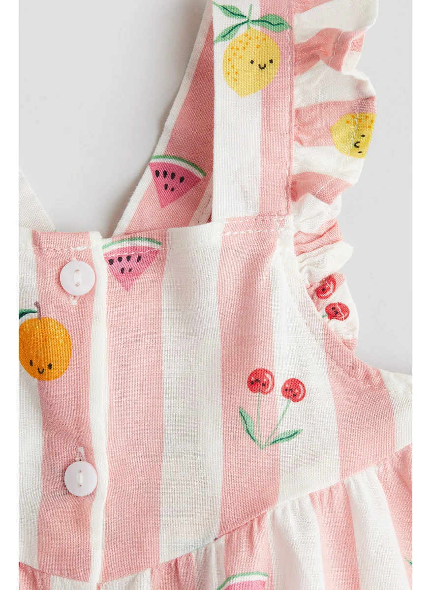H&M Flounce-Trimmed Cotton Dress
