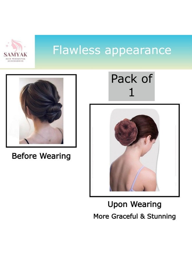 Samyak Hair Bun Synthetic Readymade Hair Juda For Party Hairstyle Hair Volumizer Clamp Claw Bun Hair Extensions & Wigs (Burgundy) - Image 4