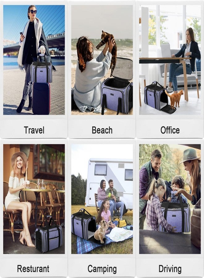 BAGLHER حقيبة حمل القطط من باغلر، حقيبة نقل حيوانات أليفة معتمدة من شركات الطيران، حقيبة سفر ناعمة الجوانب للحيوانات الأليفة، 5 جوانب بأبواب قابلة للفتح، 3 جوانب قابلة للتوسيع والطي، حقيبة حمل للكلاب مع وسادة من الصوف - Image 5