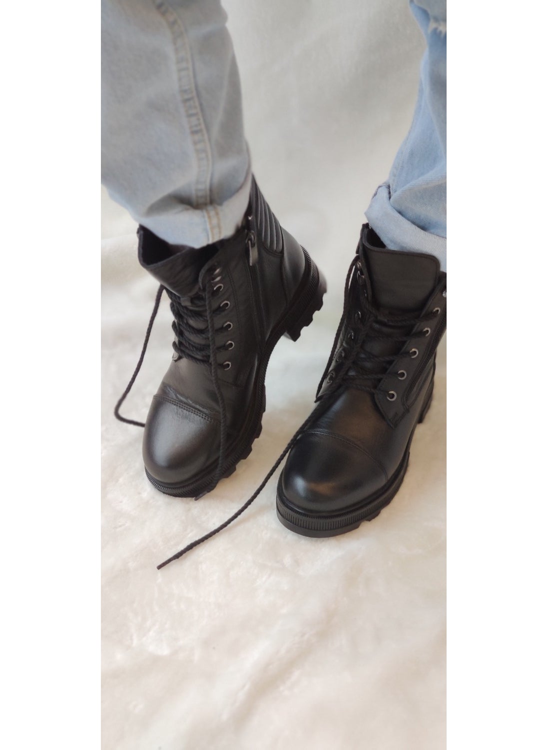 VOYAGER Leather Black Boots - Black - 38 - St00540-Black-38  - Image 1