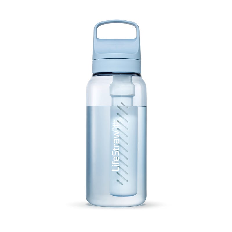 LifeStraw LifeStraw Go Series – BPA-Free Water Filter Bottle for Travel and Everyday use removes Bacteria, parasites and microplastics, Improves Taste, 1L Icelandic Blue  - Image 1