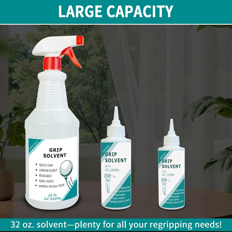 Crestgolf Professional Golf Grip Solvent 32 OZ for Regripping Golf Clubs and Golf Grip Repair - Golf Grip Solution - Non-Toxic, Non-Flammable and Lemon Scent Grip Tape Solvent - Image 3
