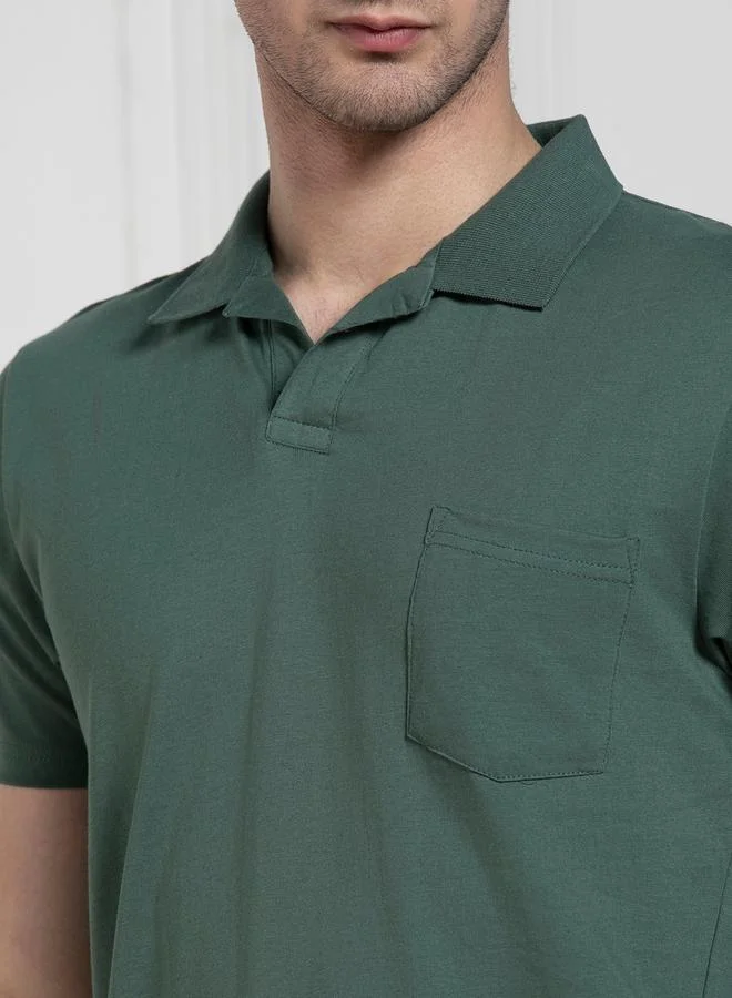 Dennis Lingo Regular Fit Solid Polo with Patch Pocket by Styli