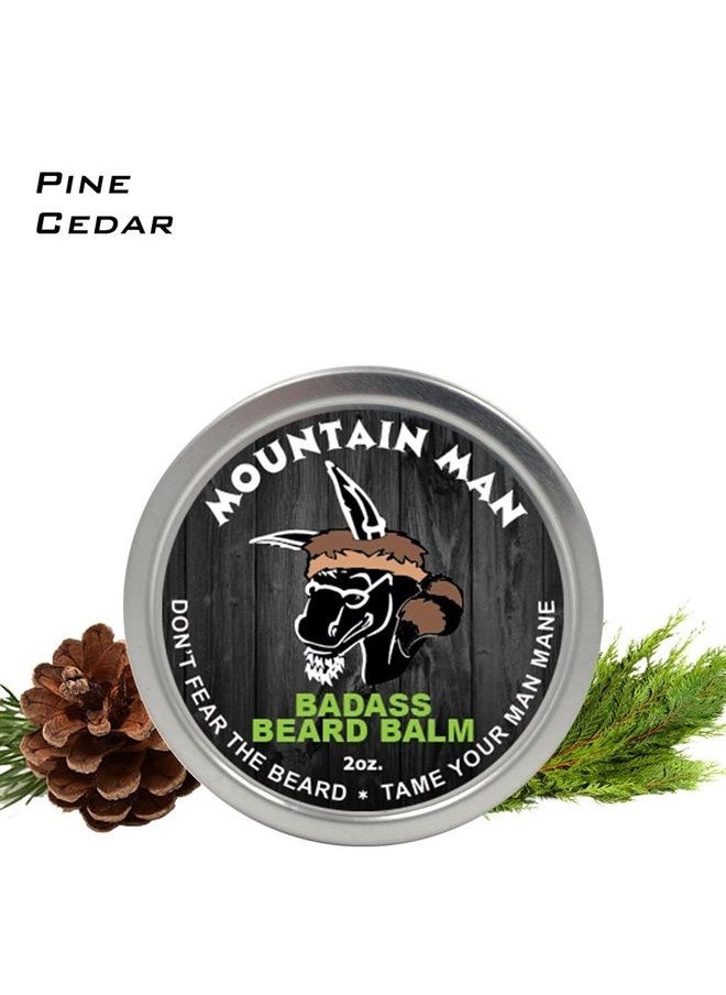 Badass Beard Care - Beard Balm - Mountain Man Scent, 2 Ounce - All Natural Ingredients, Keeps Beard and Mustache Full, Soft and Healthy, Reduce Itchy and Flaky Skin, Promote Healthy Growth - Image 1