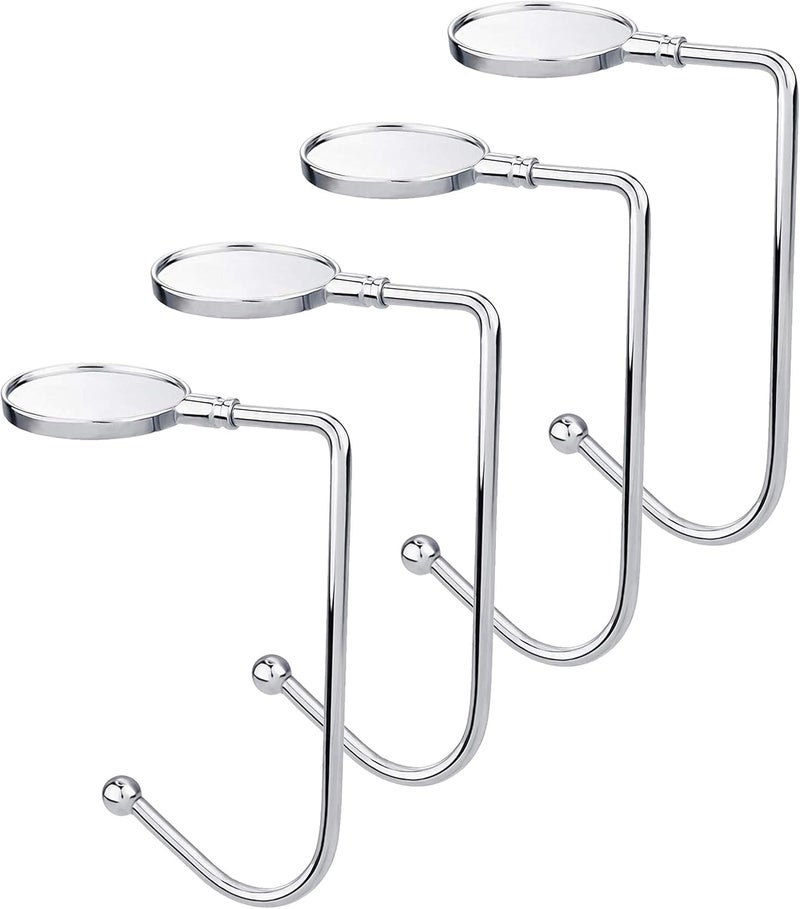 Komotu 4 Pieces Christmas Stocking Holders Mantel Hooks Hanger Christmas Safety Hang Grip Stockings Clip for Christmas Party Decoration, Silver - Image 1