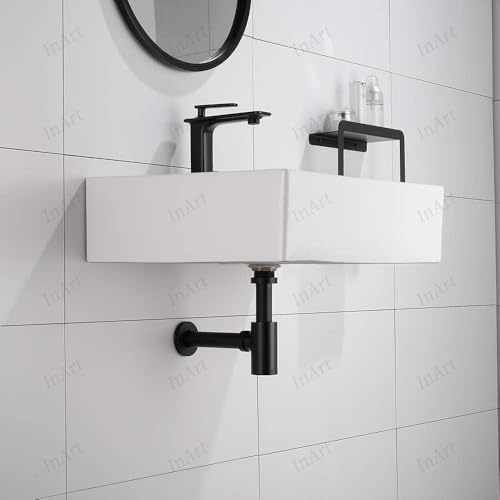 InArt® Heavy Duty Brass Bottle Trap for Wash Basin & Kitchen Sink | Matt Black Finish with 12 Inch Pipe & Wall Flange | Anti-Clog, Rust-Proof, Reusable, Easy Installation (Black Matt) - Image 4