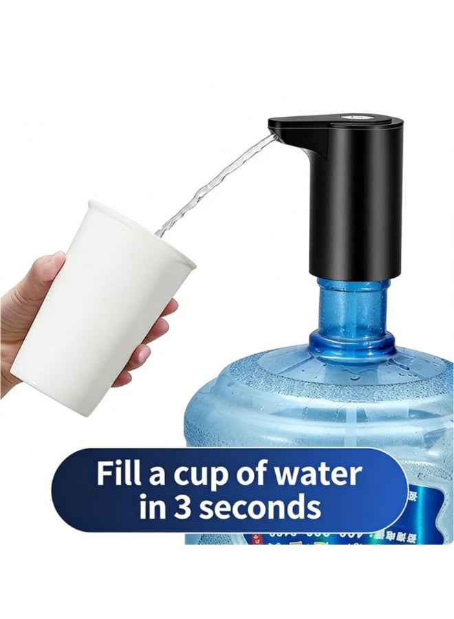 5-Gallon (Approximately 15.7 Liters) Automatic Drinking Portable Water Dispenser, Universal Electric Water Bottle Pump, Usb Charging Water Dispenser, Portable Water Dispenser, Suitable For Family Camping, Black - Image 1