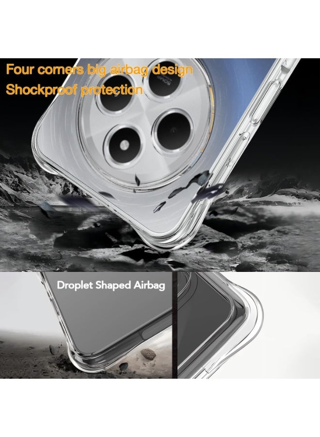 حالة لـ Redmi 14C 4G / Xiaomi POCO C75 4G واضحة TPU أربع زوايا غطاء حماية عسكرية شفافة ناعمة - Image 4