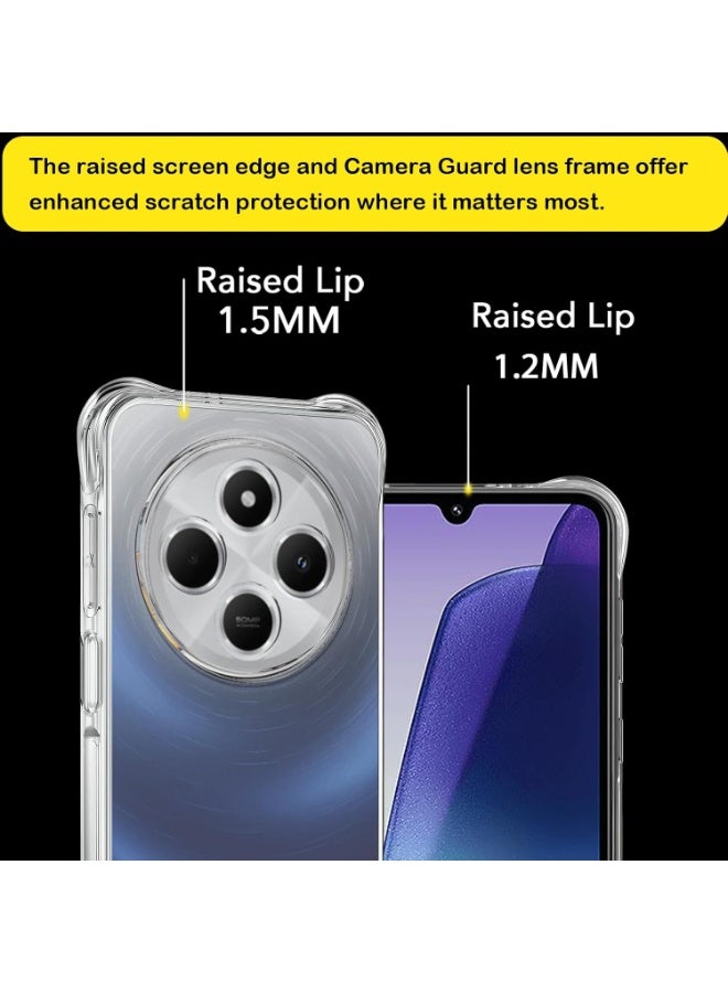 حالة لـ Redmi 14C 4G / Xiaomi POCO C75 4G واضحة TPU أربع زوايا غطاء حماية عسكرية شفافة ناعمة - Image 5