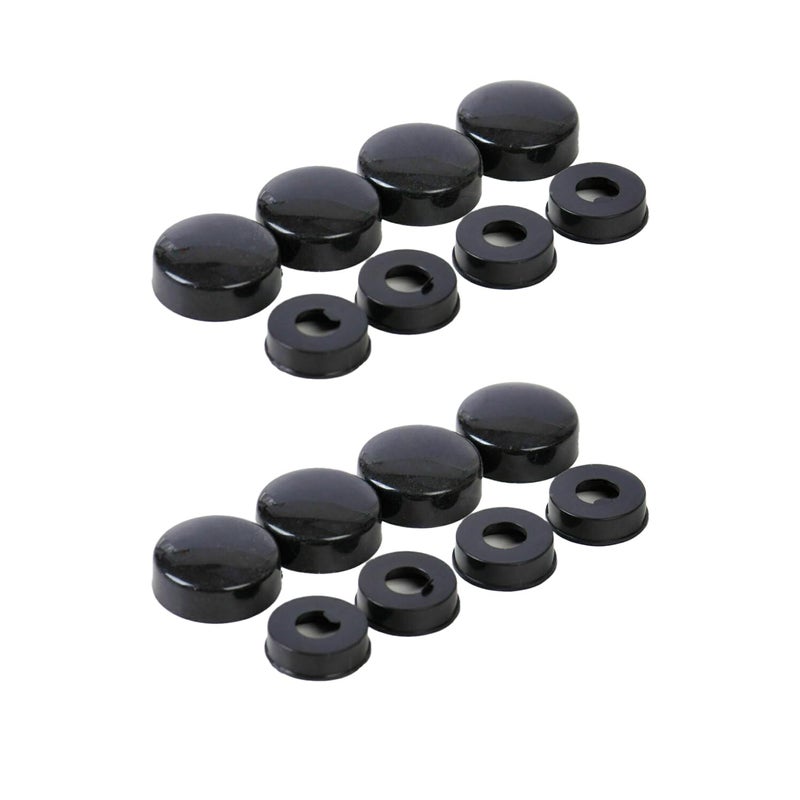 Neatblisser License Plate Frame Screw Caps, 8-Piece Black Bolt Covers for Car, Truck, Van - Image 1