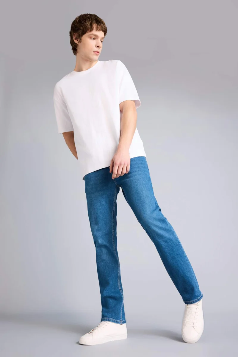 Defacto  Sergio Regular Fit Normal Waist Straight Leg Trousers for Men | Best Price UAE