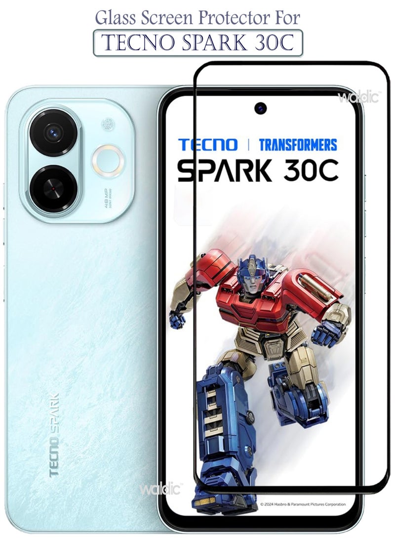 Tecno Spark 30C Screen Protector | Tempered Glass Compatible with Tecno Spark 30C | Screen Protector Full HD Quality Tempered Glass Anti-Scratch Edge to Edge Coverage with Easy Installation Kit - Black - Image 1