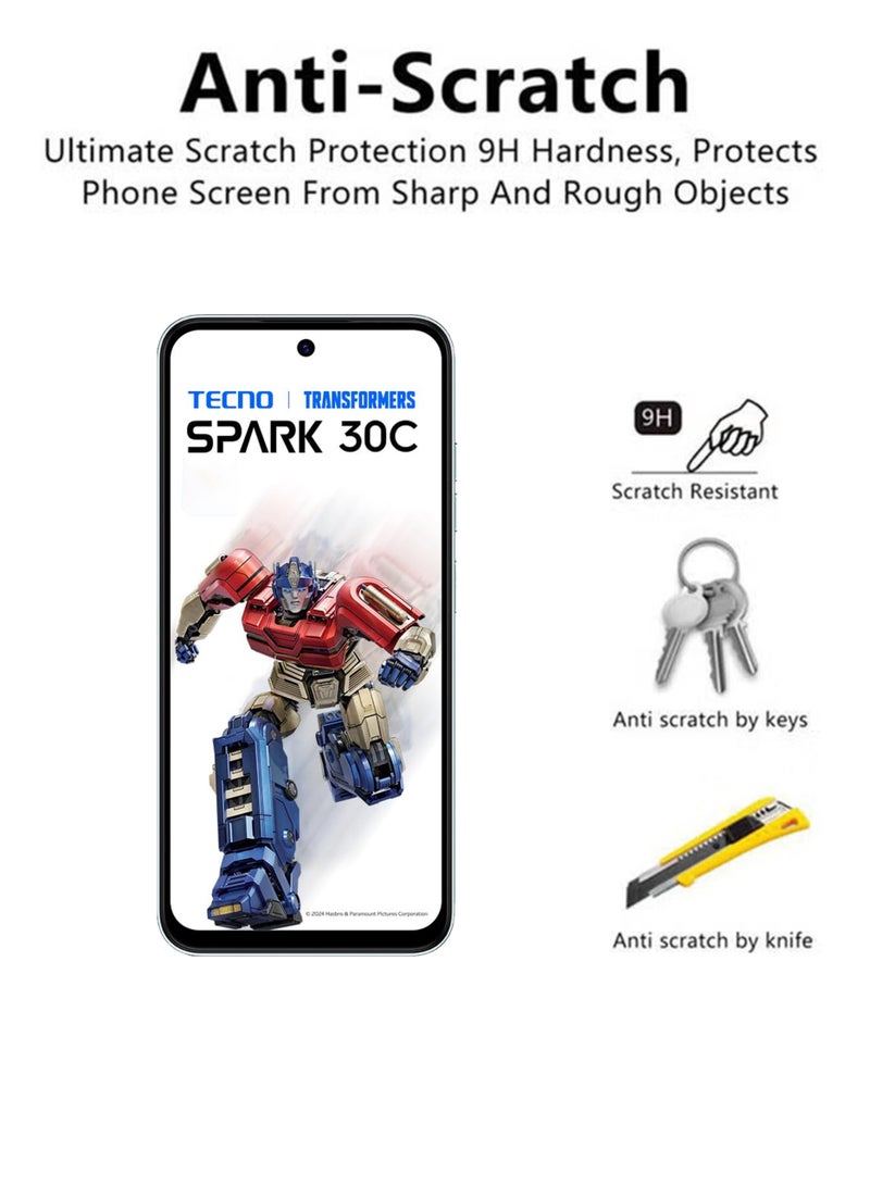 Tecno Spark 30C Screen Protector | Tempered Glass Compatible with Tecno Spark 30C | Screen Protector Full HD Quality Tempered Glass Anti-Scratch Edge to Edge Coverage with Easy Installation Kit - Black - Image 3