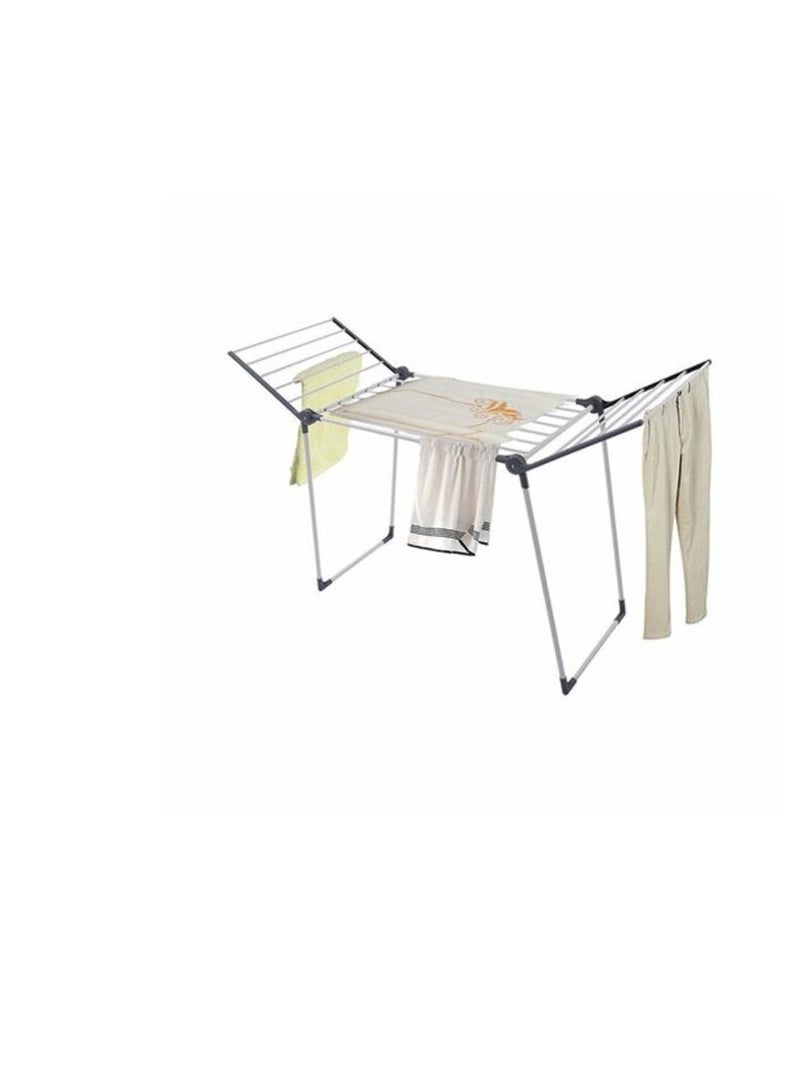 راكسوم رف تجفيف الملابس على شكل فراشة فضي وأسود 170x64x108 سم - Image 2