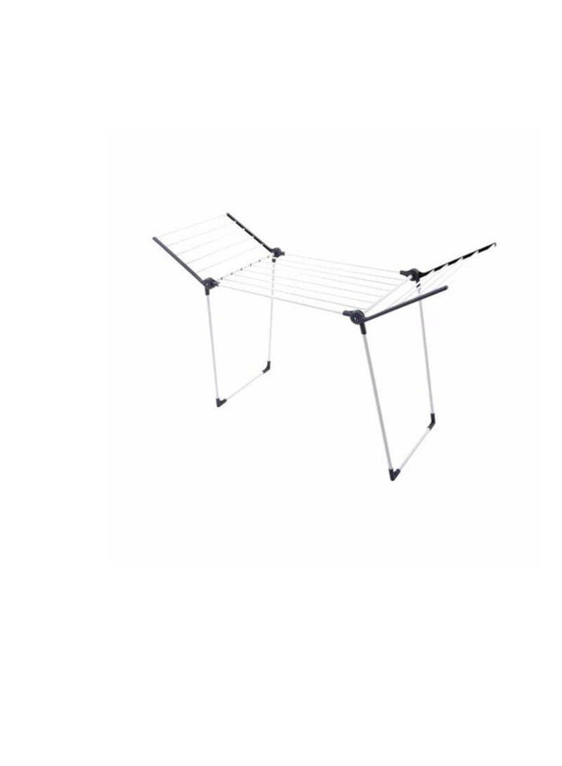 راكسوم رف تجفيف الملابس على شكل فراشة فضي وأسود 170x64x108 سم - Image 1