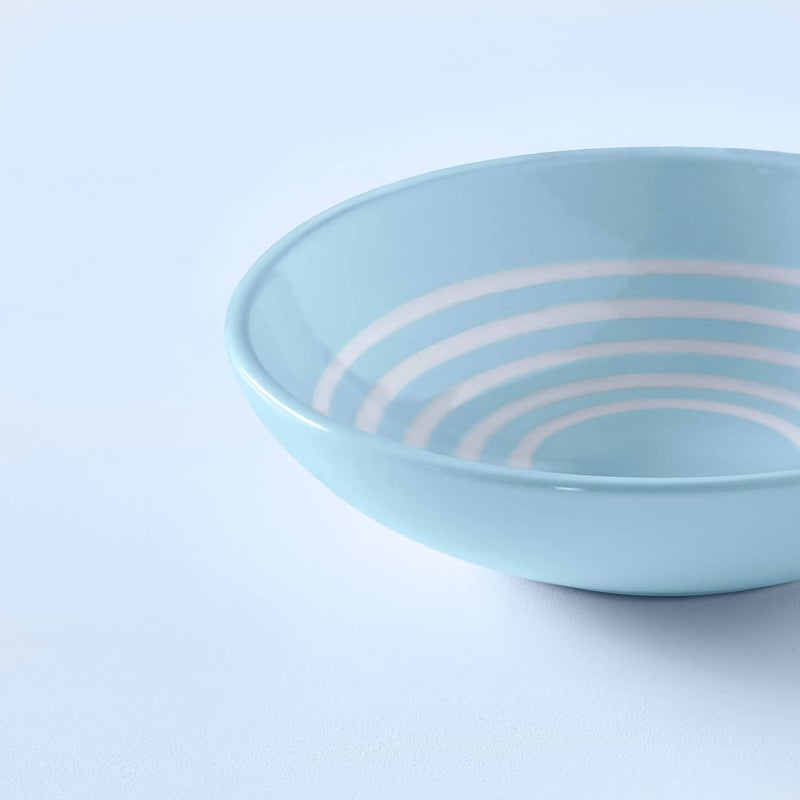 Ellementry Dinnerware Ceramic Cereal Bowl Stripes Blue - Image 4