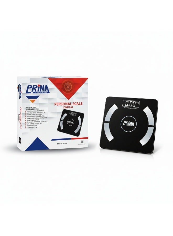 بريما ميزان رقمي تحليلي للمنزل بدقة عالية وتحمل حتى 180 كجم، مناسب للدايت والرياضة ومتابعة الوزن والصحة بشكل منتظم. - Image 2