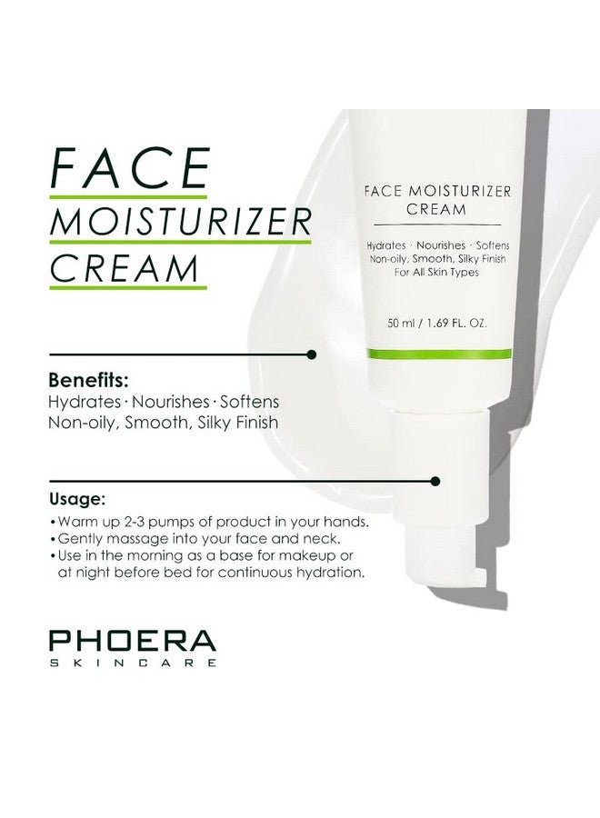 Phoera Face Moisturizer Cream Hydrates Nourishes Softens Skin Silky Finish For All Skin Types Use In The Monring Or At Night Shea Butter Hyaluronic Acid Easy To Absorb Nongreasy Finish - Image 3