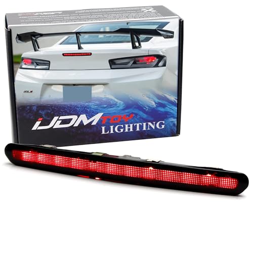 iJDMTOY ZL1/1LE Style Black-Out Smoked Lens 12-SMD Full LED Trunk Lid Third Brake Light Bar Assembly Compatible With Chevrolet 2016-24 Gen6 Camaro - Image 1