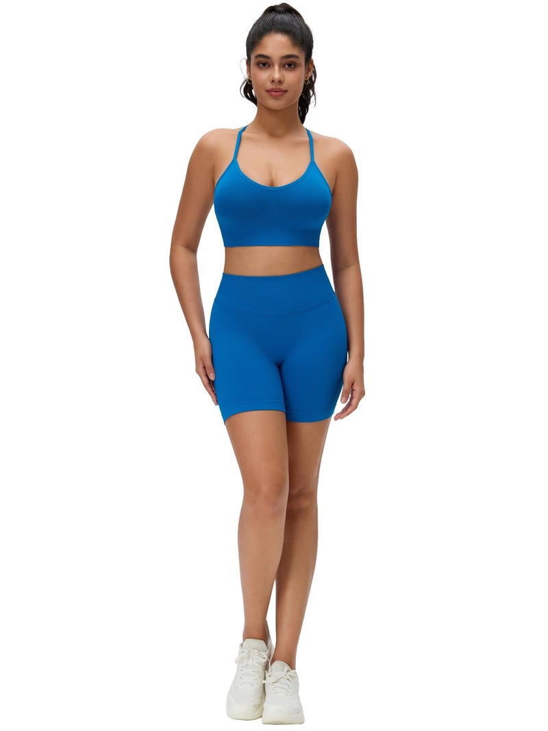 ULERSP Workout Gym Shorts Women 3Pack 5" Seamless Scrunch Butt Lifting Tummy Control Ruched Booty Yoga - Image 4