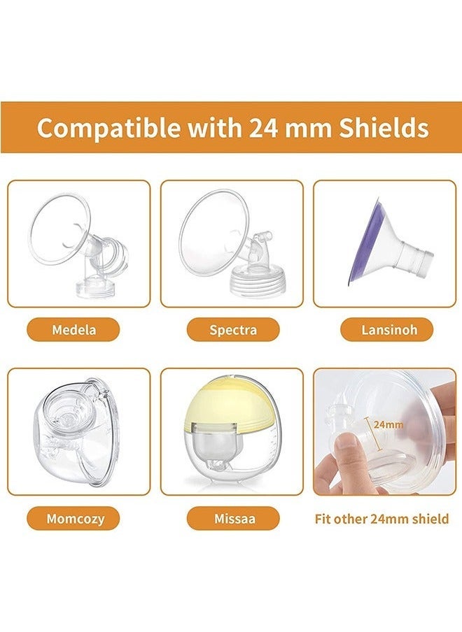 عبوة من 4 قطع من حشوات مضخة حليب الثدي مقاس 17 مم و19 مم لمضخات Momcozy S9/S12/S9pro/S12pro/Lansinoh/Bellababy، استبدال الأجزاء، تقليل 24 مم إلى 17 مم/19 مم - Image 2