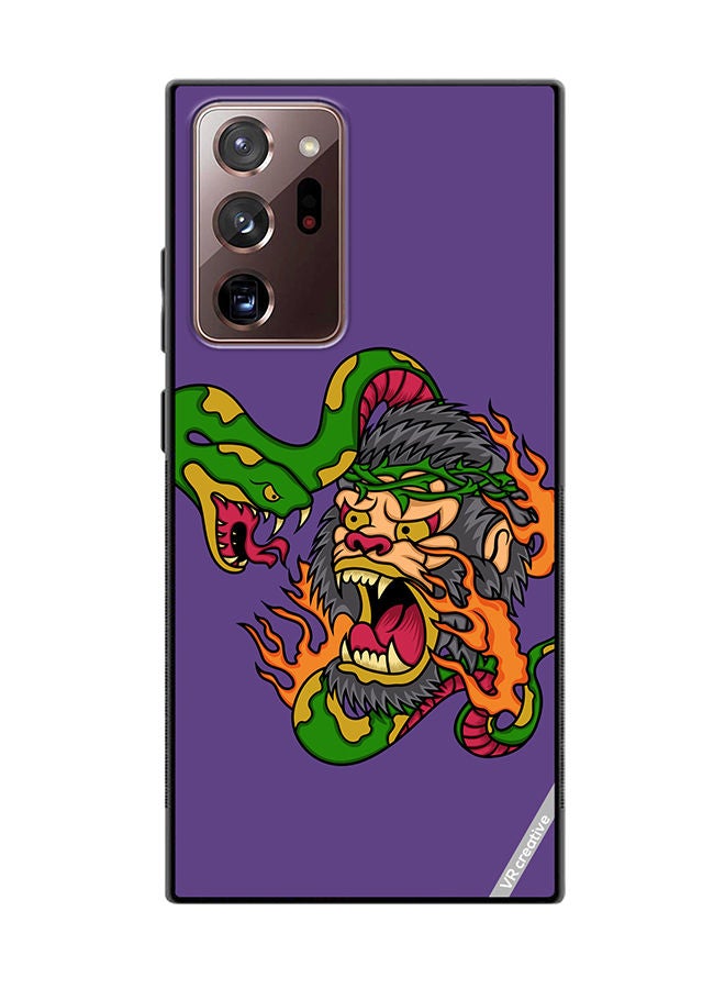 VR CREATIVE غطاء حماية لجهاز سامسونج جالكسي نوت20 ألترا 5G بتصميم كينغ كونغ ضد الثعبان متعدد الألوان - Image 1