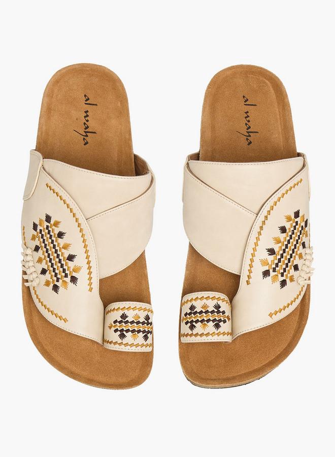 Al Waha Men Embroidered Arabic Sandals - Image 1