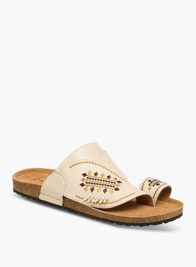 Al Waha Men Embroidered Arabic Sandals - Image 2