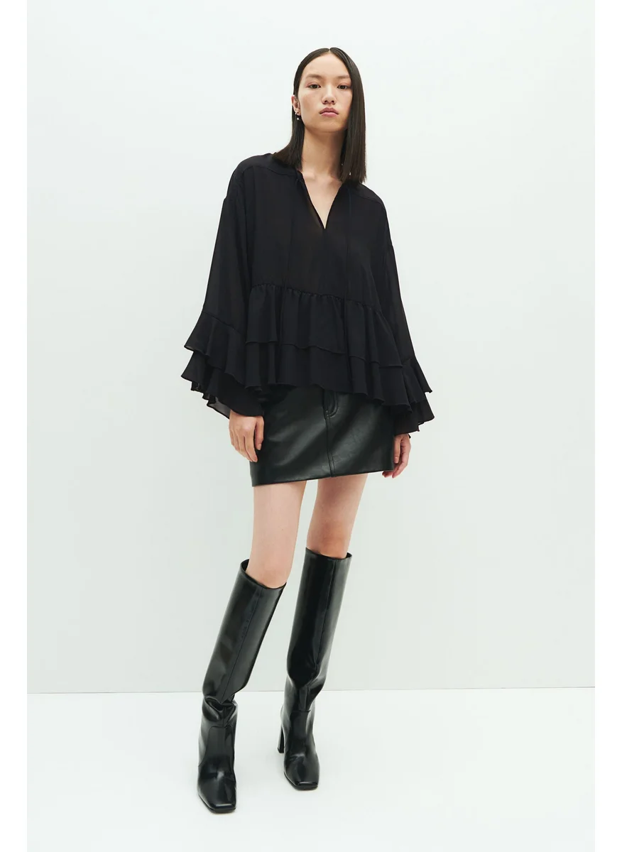 اتش اند ام Flounced Chiffon Blouse