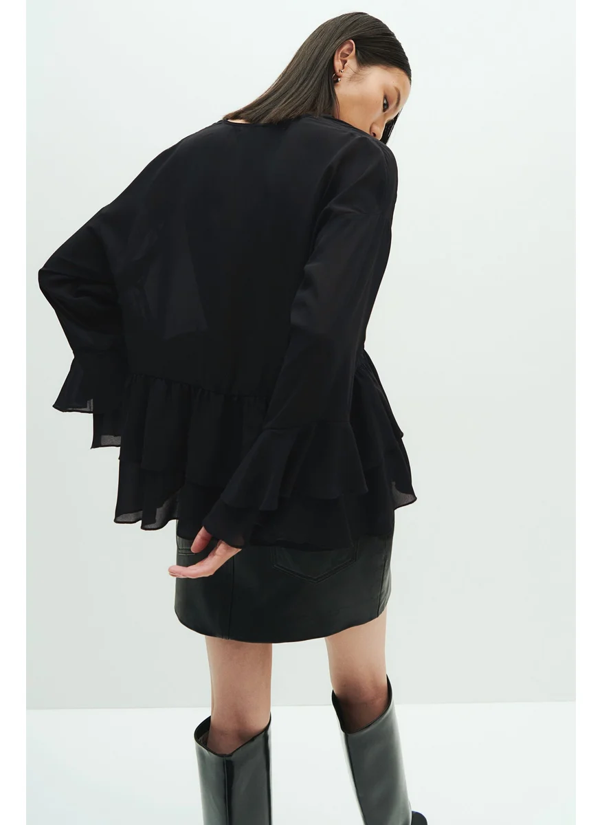 اتش اند ام Flounced Chiffon Blouse