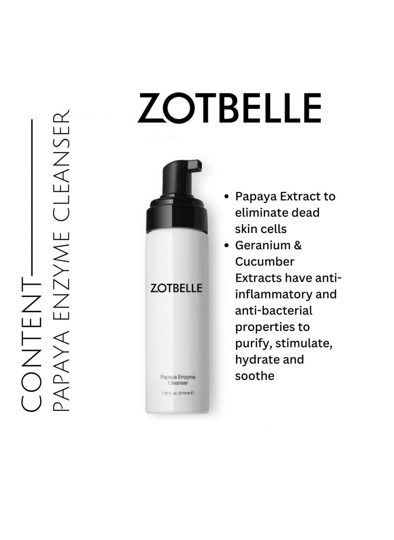 ZOTBELLE PAPAYA ENZYME CLEANSER A Gentle Foaming Cleanser with Papaya Extract. Removes Impurities & Dull Surface Cells, Giving a Brighter and Smoother Complexion.  - Image 2
