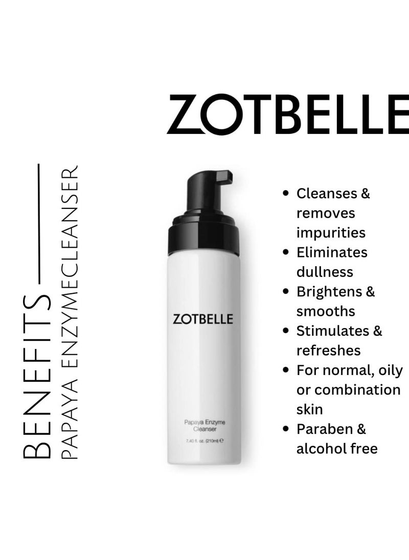 ZOTBELLE PAPAYA ENZYME CLEANSER A Gentle Foaming Cleanser with Papaya Extract. Removes Impurities & Dull Surface Cells, Giving a Brighter and Smoother Complexion.  - Image 3