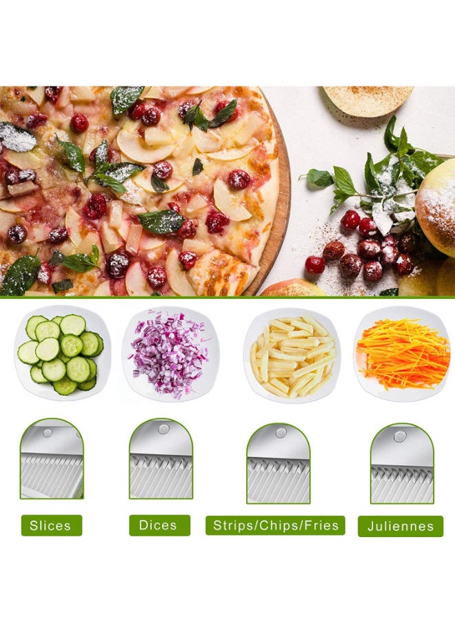 Vegetable Slicer Adjustable Thickness Potato Onion Chopper Safe Upright Dicer Kithch Cooking Tool (Red)