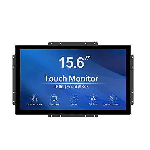 GreenTouch 15.6 Inch 10 Points Open Frame Touch Display, Industrial PCAP Touchscreen Monitor, VGA+HDMI+DVI Port - 16:9 - Image 1