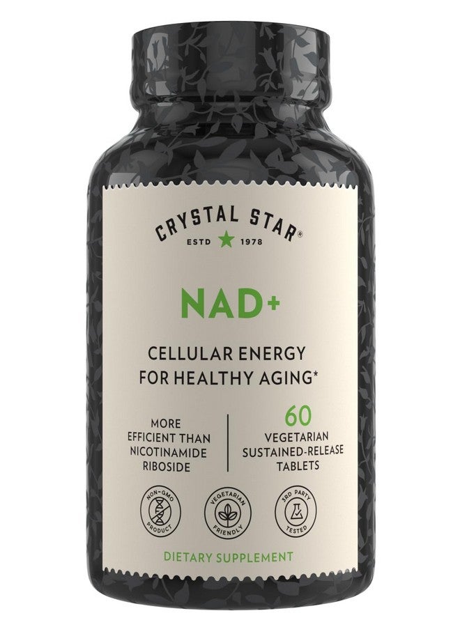 كريستال ستار Crystal Star NAD+ (60 قرصًا) - NAD حاصل على براءة اختراع للطاقة الخلوية والشيخوخة الصحية - ثبت سريريًا أنه أكثر فعالية من نيكوتيناميد ريبوسيد - إمداد لمدة 30 يومًا - غير معدّل وراثيًا - Image 1