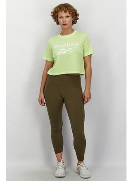 Reebok Women Sportswear Fit Identity Crop Top, Yellow Green  - Image 3