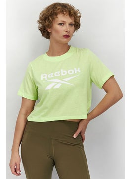 Reebok Women Sportswear Fit Identity Crop Top, Yellow Green  - Image 1